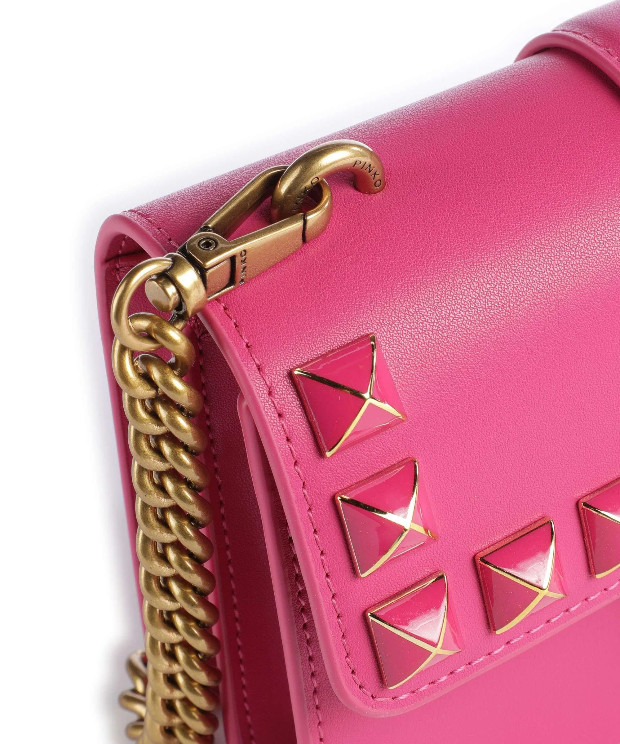  Pinko Love One Mini Borsa a tracolla pelle di vacchetta finemente grana pink  